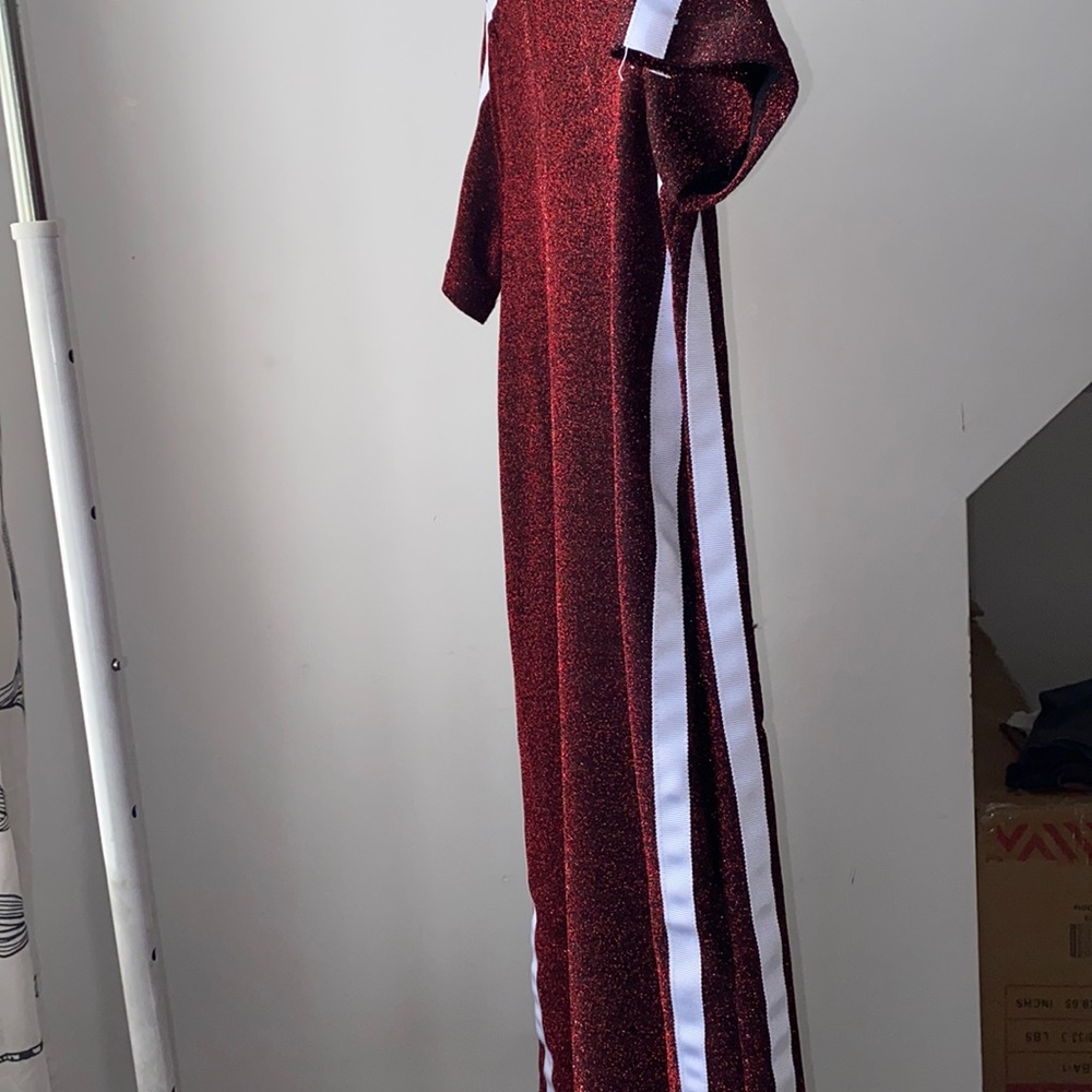 Red striped dress